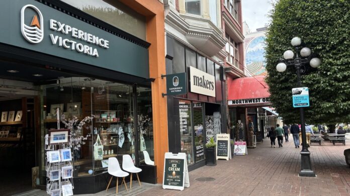 Tourist shops on Government St. in Victoria on June 18, 2025. | Emily Joveski, Vista Radio photo