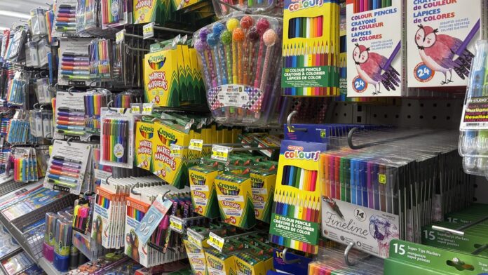 Photo of school supplies in a store