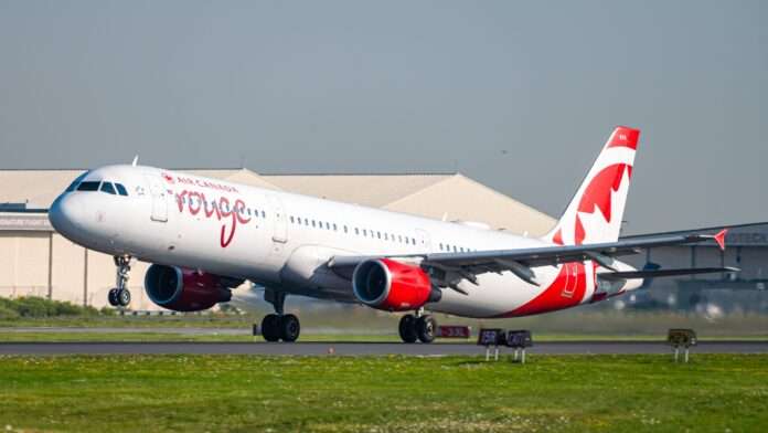 Photo of an Air Canada Rouge plane