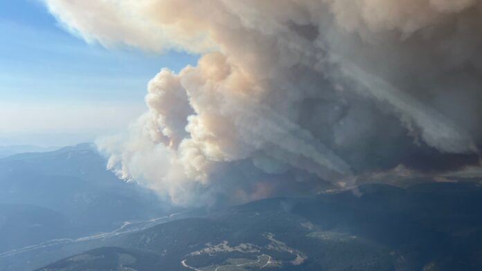 Aerial photo of Mine Creek fire
