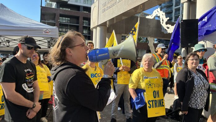 BCGEU rally in downtown Victoria.