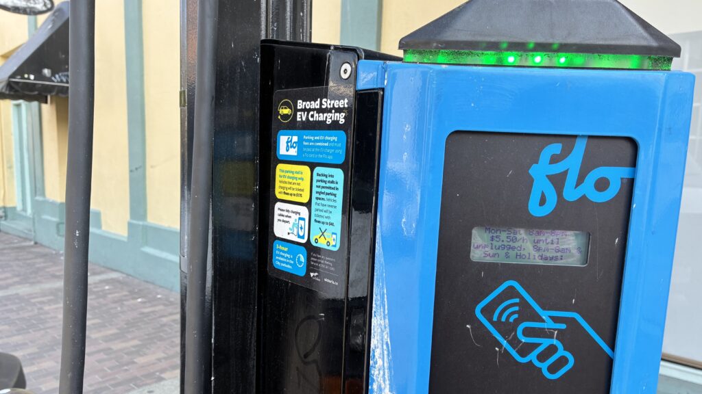 Photo of an EV charging station
