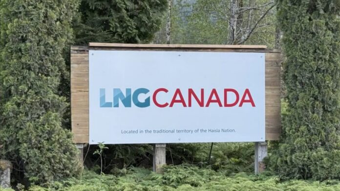 Photo of LNG Canada sign