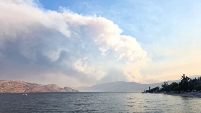 Bald Range fire behaviour evening of Aug 7. | BC Wildfire Service File Photo