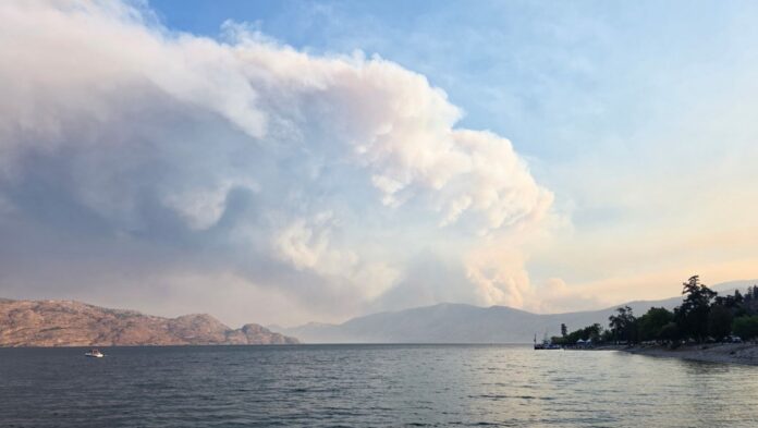 Bald Range fire behaviour evening of Aug 7. | BC Wildfire Service Photo