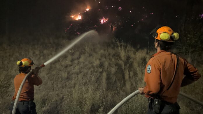 Overnight suppression operations at Bald Range wildfire, Aug. 7, 2026 | BCWS photo